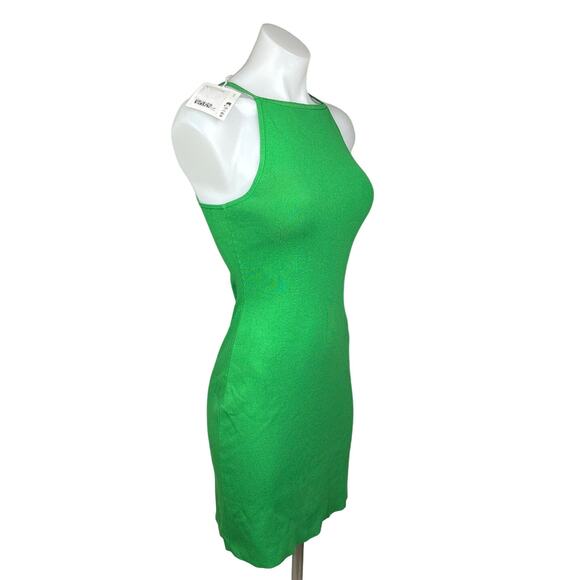 COS NWT Green Sleeveless High Neck Pullover Stretch Mini Bodycon Dress Size XS - Picture 5 of 13